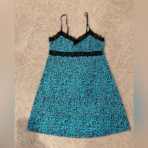 XOXO Leopard Print Satin Sexy Nightdress - Picture 2 of 10